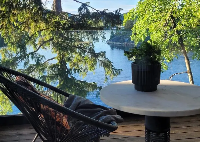 Дом отдыха Moderne I Vannkanten Med Tilgang Til Brygge Og Bat *